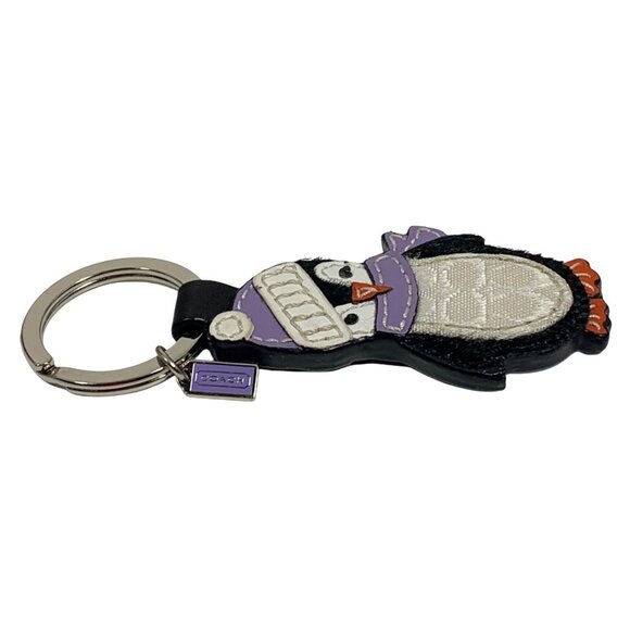 Coach Penguin Leather Keyring Charm Keychain Fob Lilac/Purple - Picture 9 of 9